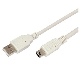Кабель USB (шт. mini USB - шт. USB A) 3 метра, серый (18-1136)