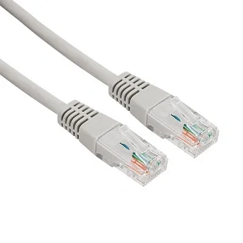Шнур коммутационный, патч-корд U/UTP RJ45-RJ45, CAT 5e, ZH нг(А)-HF, серый, 5м (18-8007)