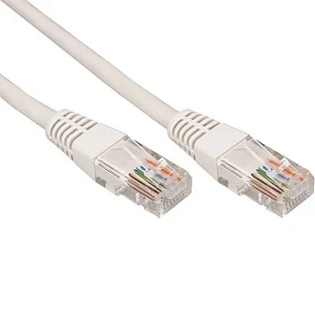 Шнур коммутационный, патч-корд, U/UTP RJ45-RJ45 CAT 5e, PVC, серый, 1,5м (18-1004)